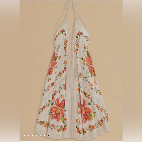 Farm Rio White Banana Vitamin Lace Dress Swim Cover Up - Picture 6 of 16